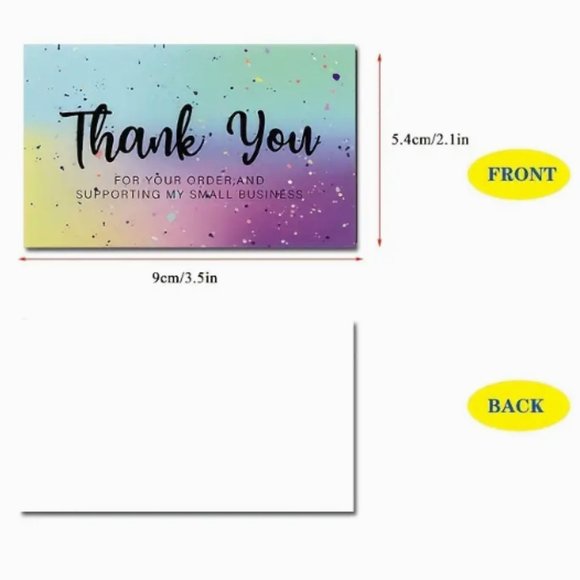 NEW Thank You For Your Order & Supporting My Small Business Cards 3 PACKS OF 50 - Picture 3 of 3